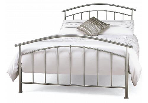 4ft6 Standard Double Silver Metal Bed Frame 1